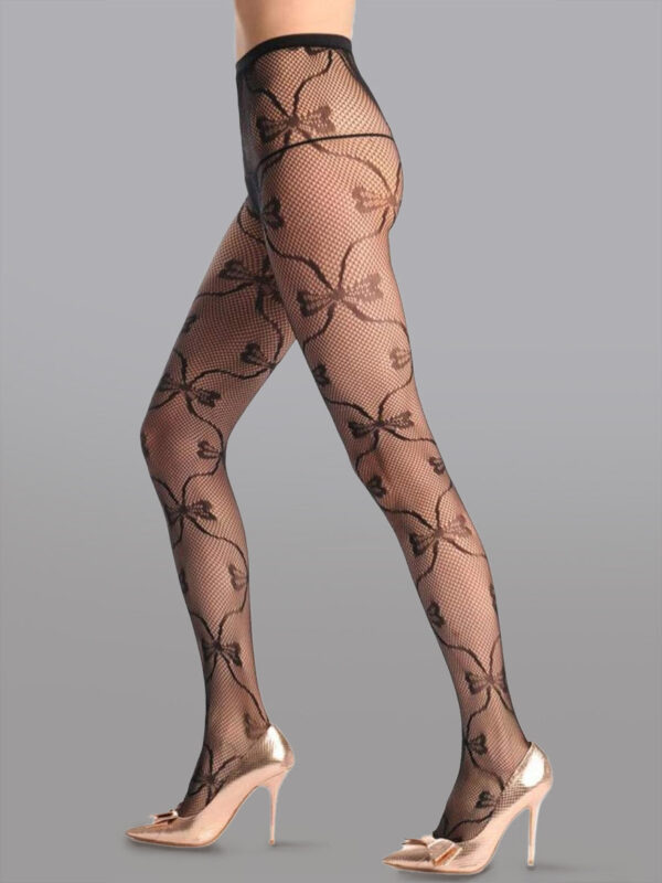 Butterfly Lace Thigh High Fishnet Stockings - Image 3