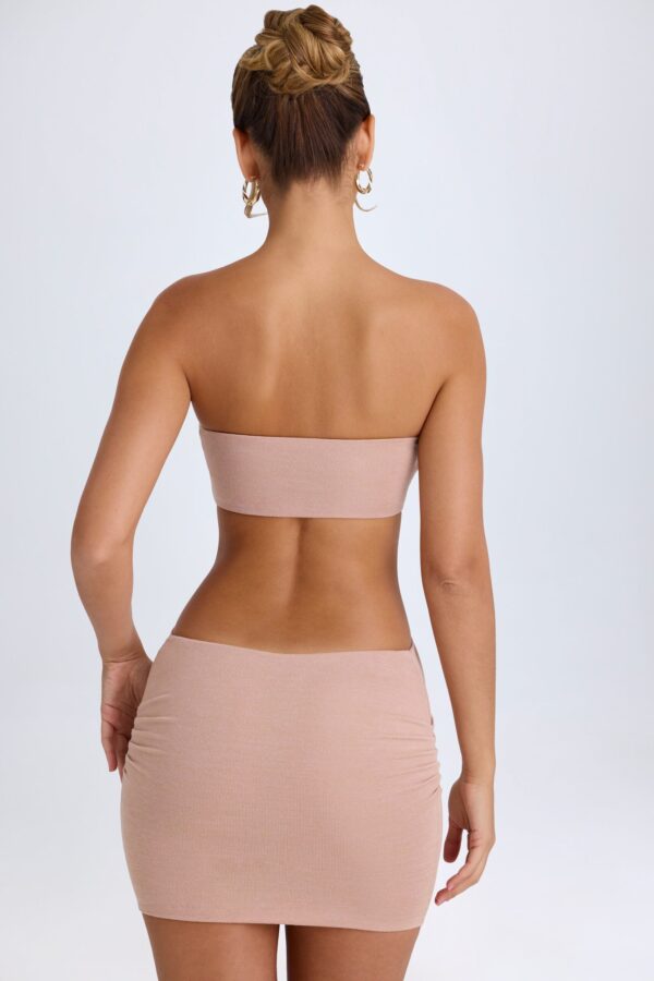 Bandeau Cut-Out Mini Dress in Warm Peach - Image 2