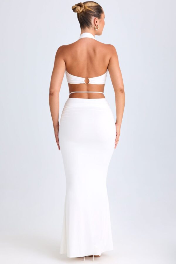 Hardware-Detail Mid-Rise Maxi Skirt in White - Image 2