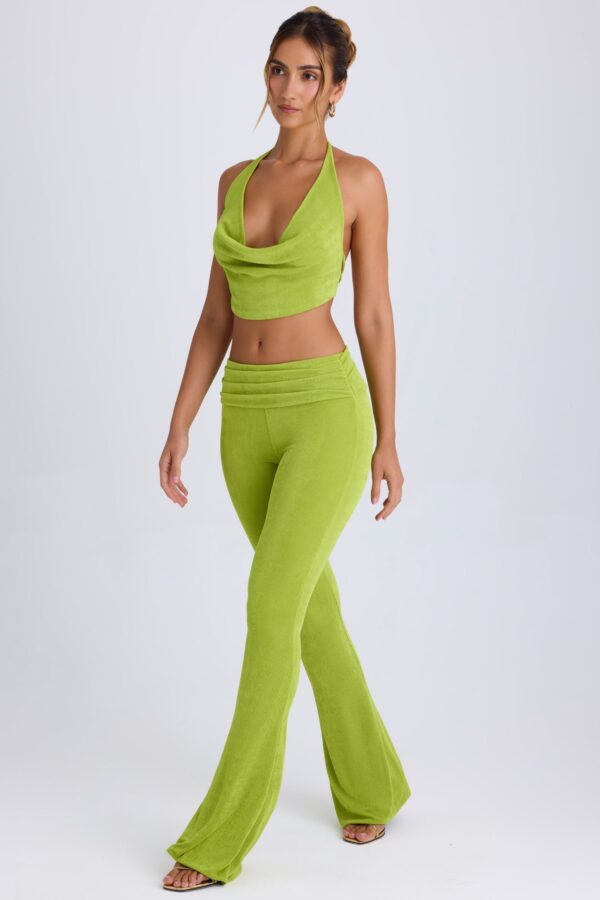 Ruched Mid-Rise Trousers in Pear Green - Image 6