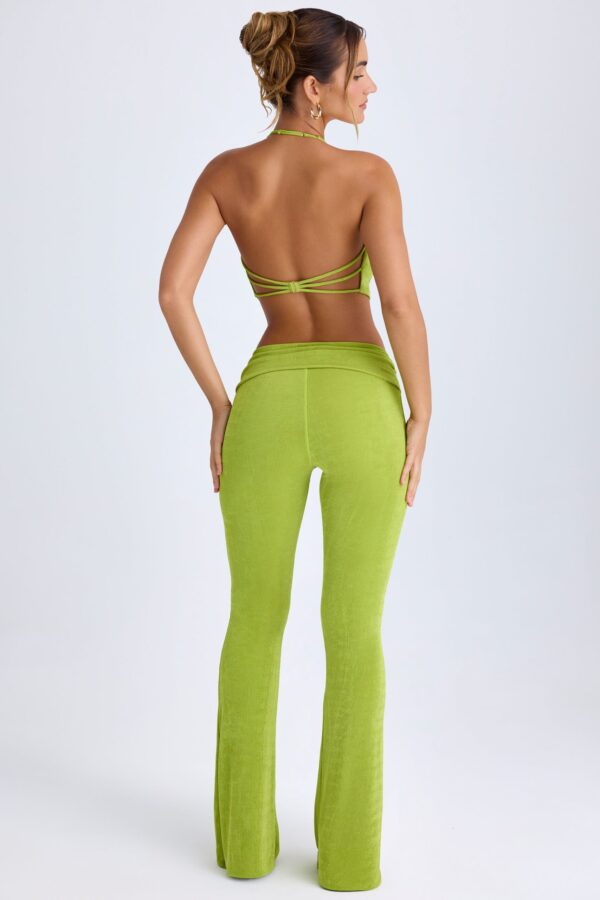 Ruched Mid-Rise Trousers in Pear Green - Image 2
