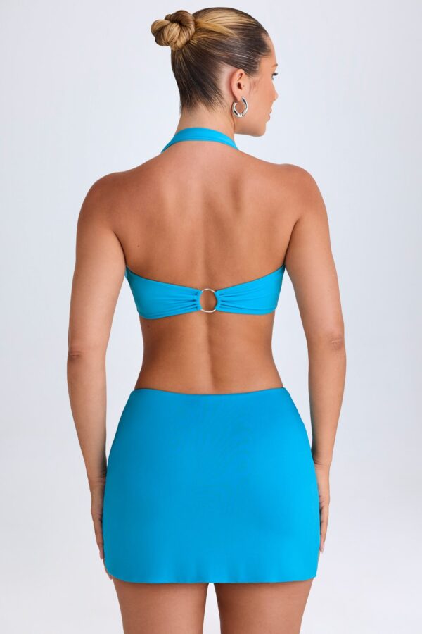 Mid-Rise Micro Mini Skirt in Aqua Blue - Image 2