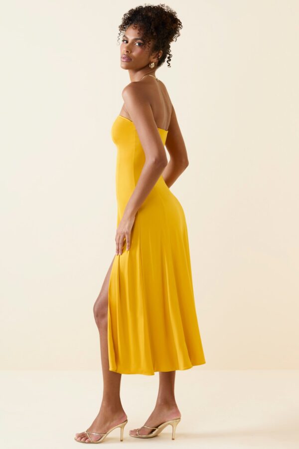 Bandeau Midaxi Dress in Golden Yellow - Image 3