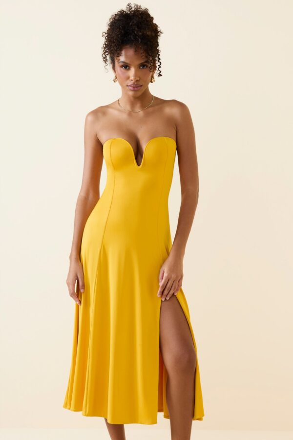 Bandeau Midaxi Dress in Golden Yellow - Image 5