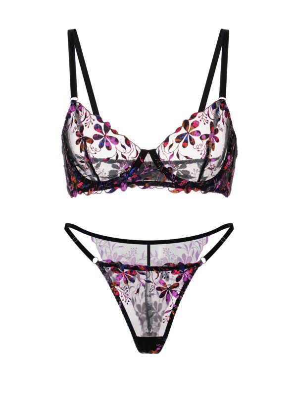 Midnight Blossom Lace Embroidered Lingerie Set - Image 10