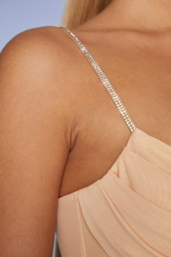 Embellished Strap Crop Top in Sand - Image 5
