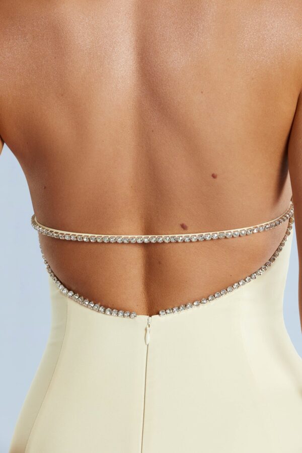 Low Back Midi Dress in Ivory - Image 4