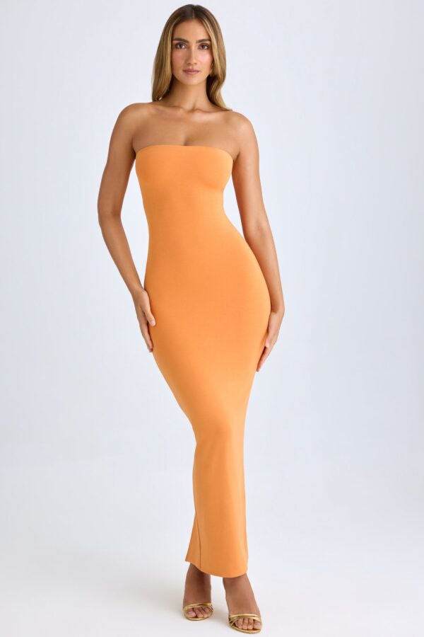 Modal Bandeau Maxi Dress in Sunset Orange - Image 6