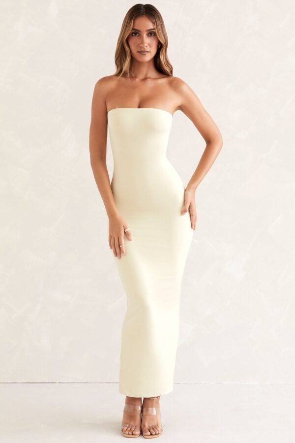 Bandeau Maxi Dress in Ivory - Image 4