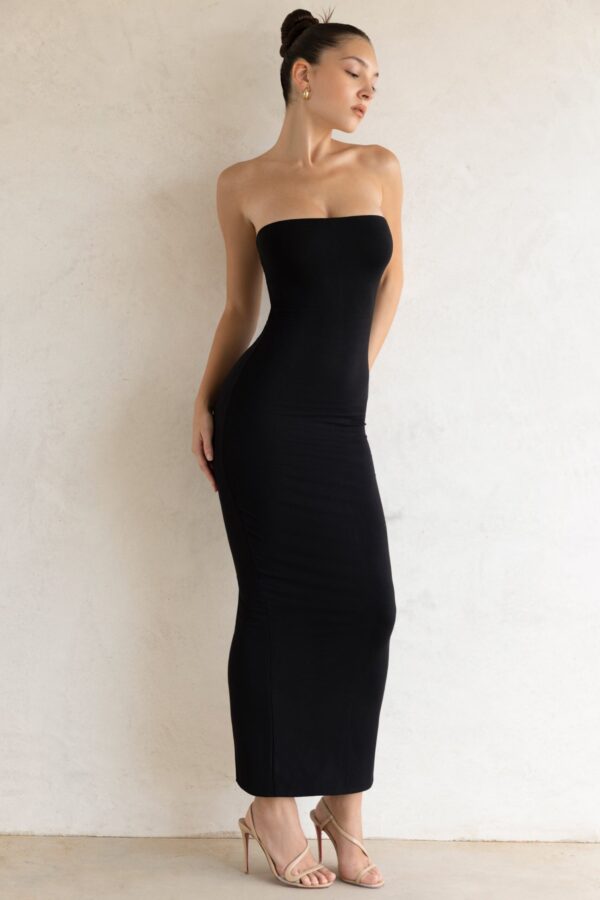 Bandeau Maxi Dress in Black - Image 7