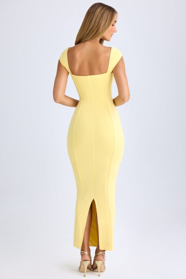 Modal Sweetheart-Neck Maxi Dress in Lemon Sherbet - Image 2