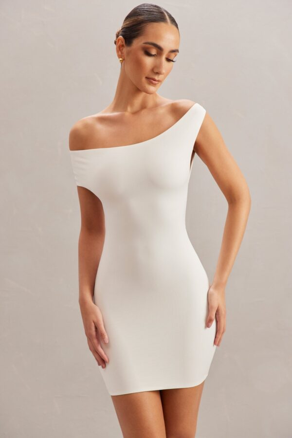 Open Back Mini Dress in Ivory - Image 7