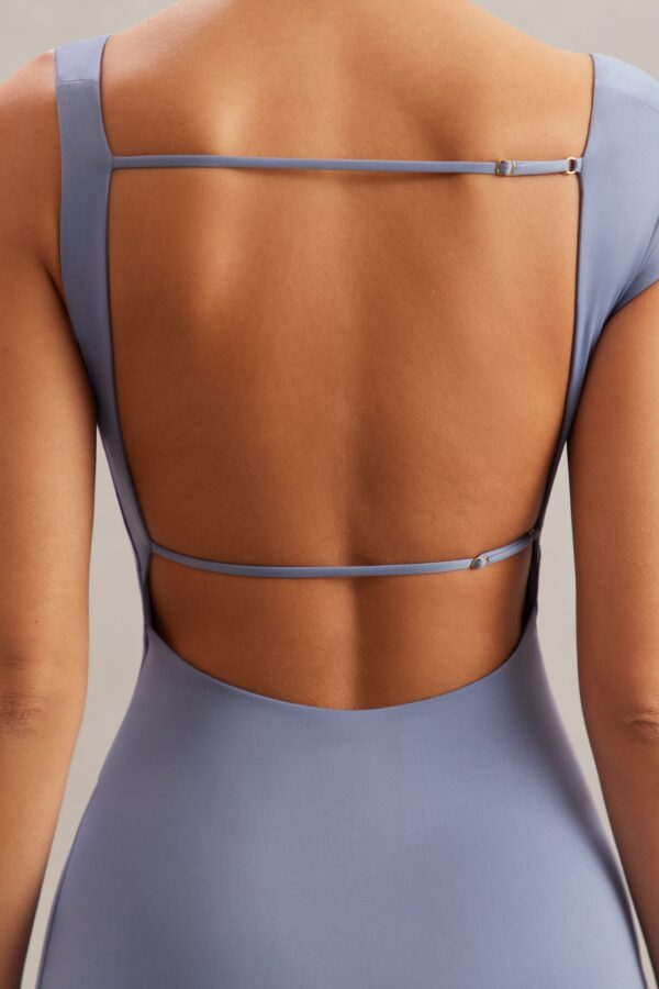 Open Back Mini Dress in Blue - Image 4
