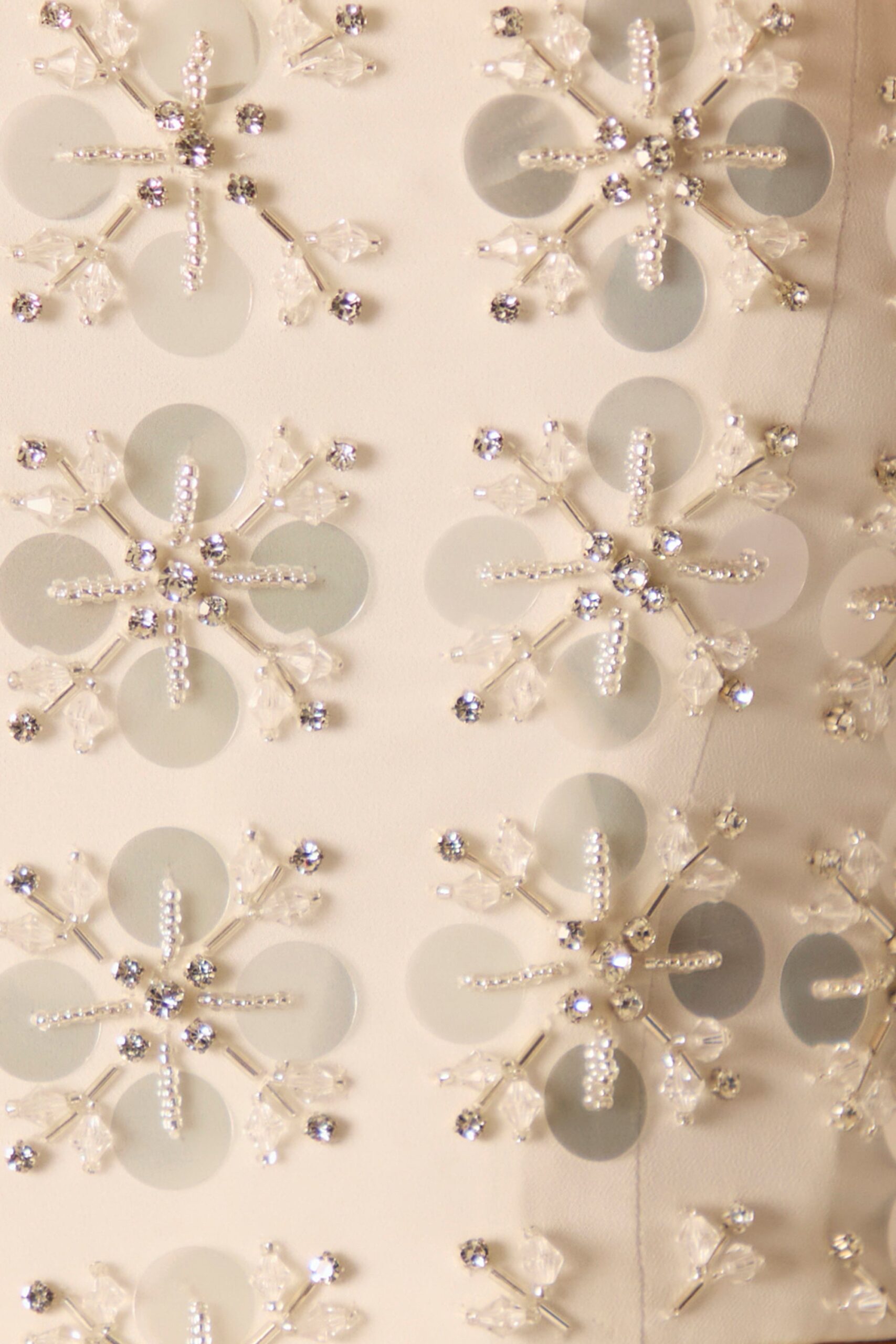 Hand Embellished Bandeau Corset Crop Top in Ivory - Image 5