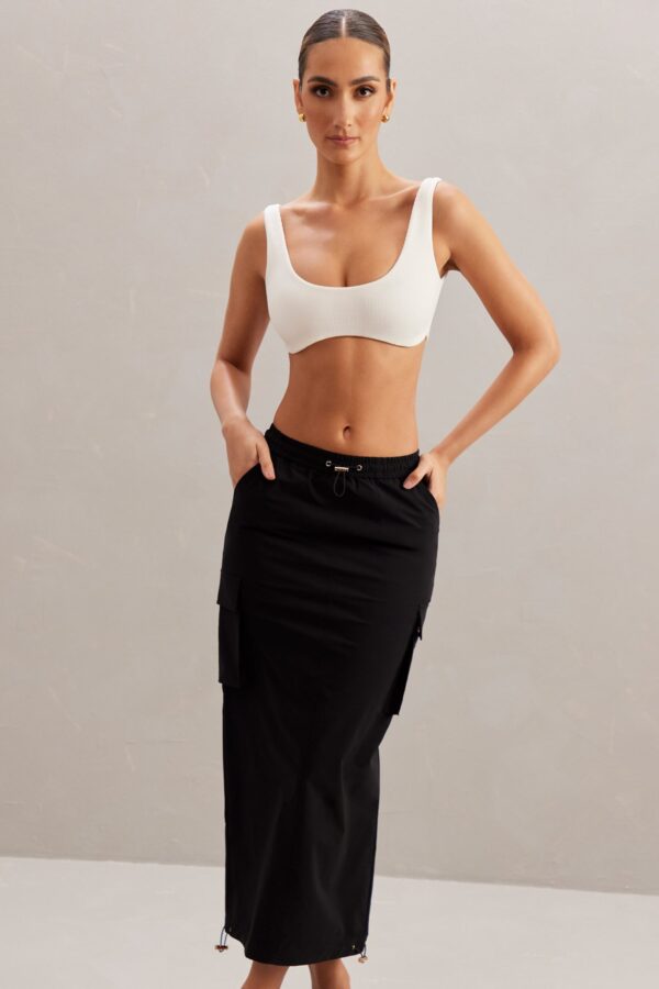 Plunge Neck Bralette in Ivory - Image 8