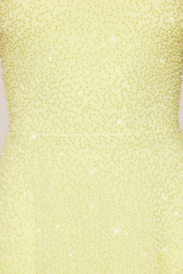 Embellished Multi Wear A-Line Mini Dress in Lime Green - Image 5