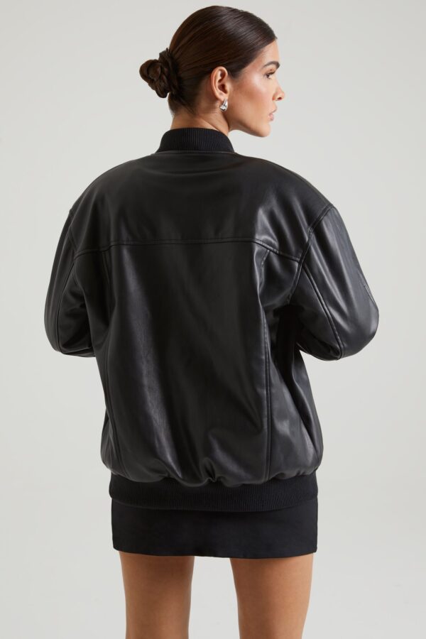 Faux Leather Jacket in Black - Image 2