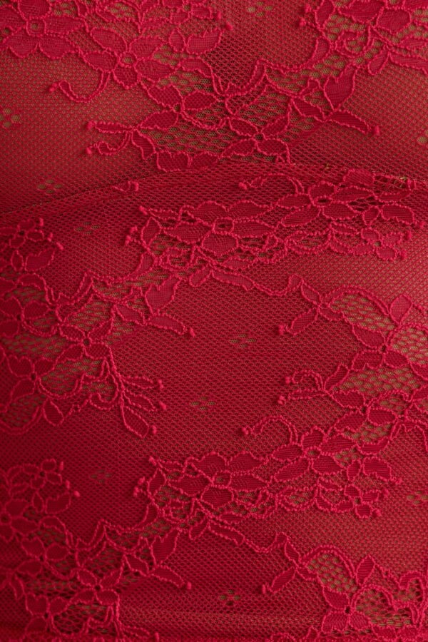 Lace Long Sleeve Top in Cherry Red - Image 5