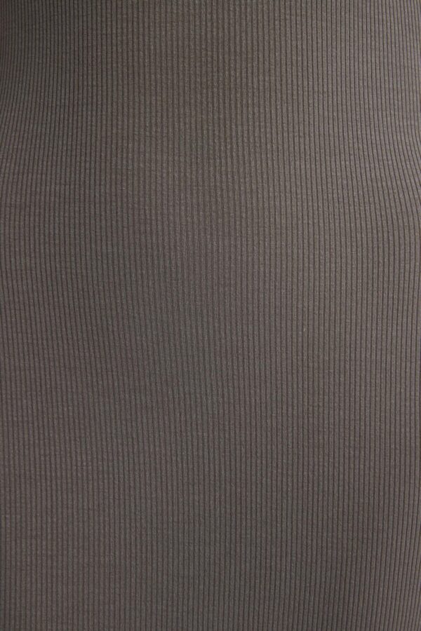 Ribbed Modal Square Neck Maxi Dress in Grey - Image 8
