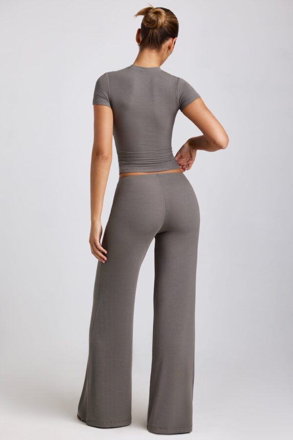 Mid Rise Wide Leg Trouser in Grey - Image 2