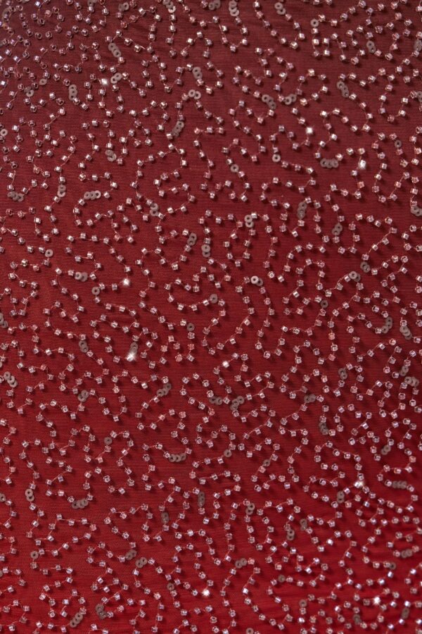 Embellished Strapless Mini Dress in Red/Brown Ombré - Image 4
