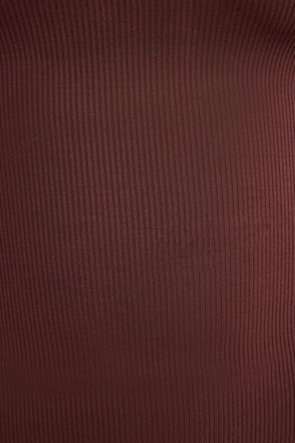 Ribbed Modal Mid Rise Maxi Skirt in Chocolate - Image 8