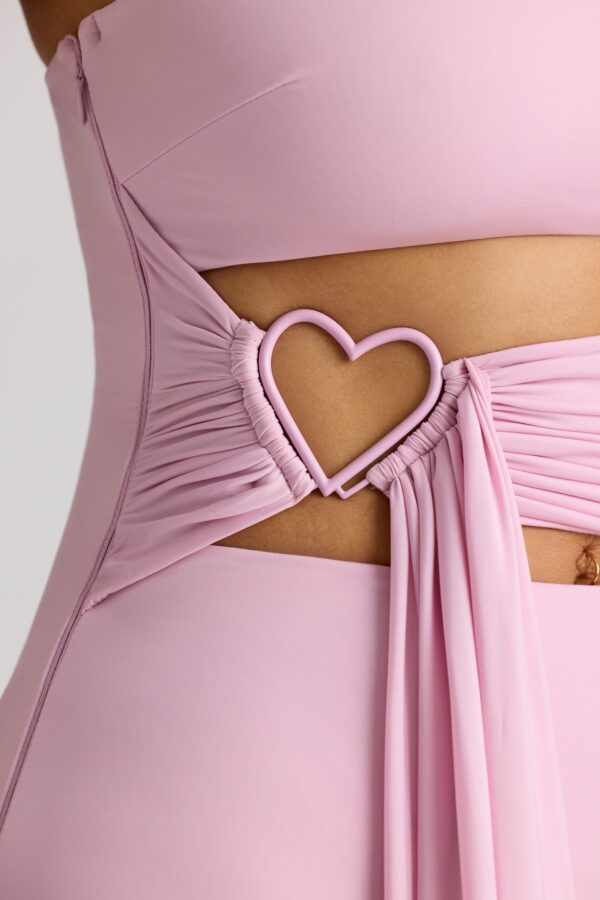 Bandeau Mini Dress in Soft Pink - Image 4