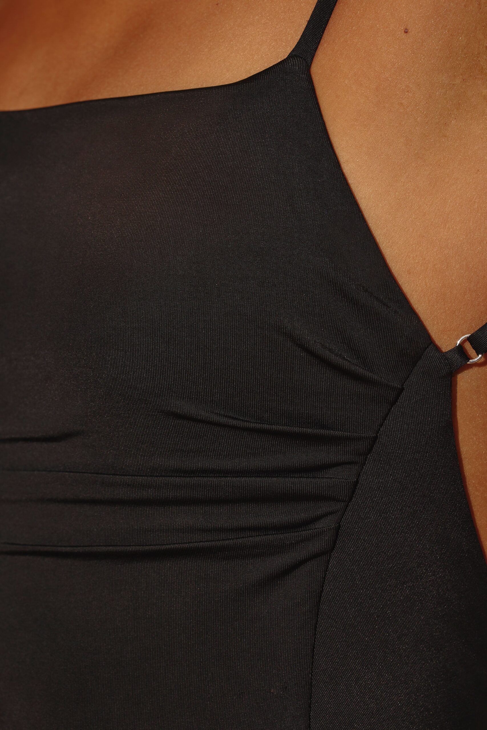 Ruched Bodycon Maxi Dress in Black - Image 5