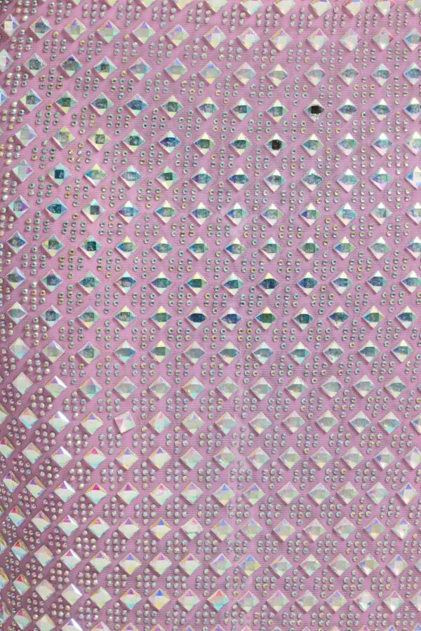 Embellished Square Neck Evening Gown in Lilac - Image 4