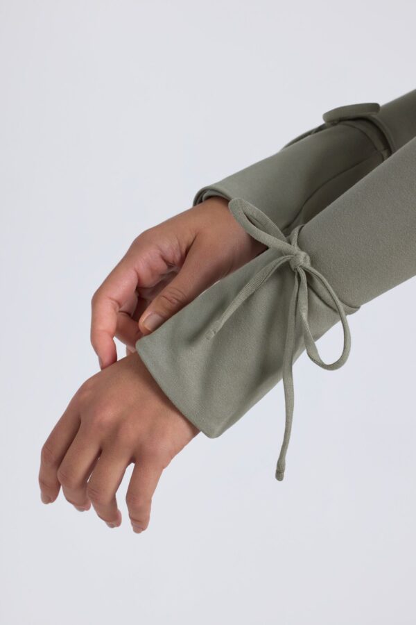 Modal Square-Neck Midaxi Dress in Sage Green - Image 4