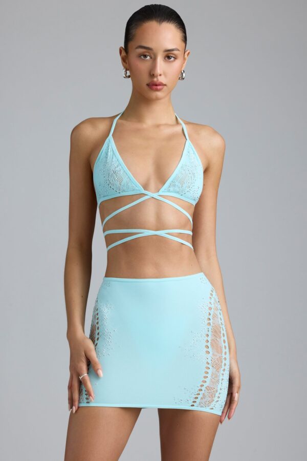 Embellished Mid-Rise Mini Skirt in Ice Blue - Image 7
