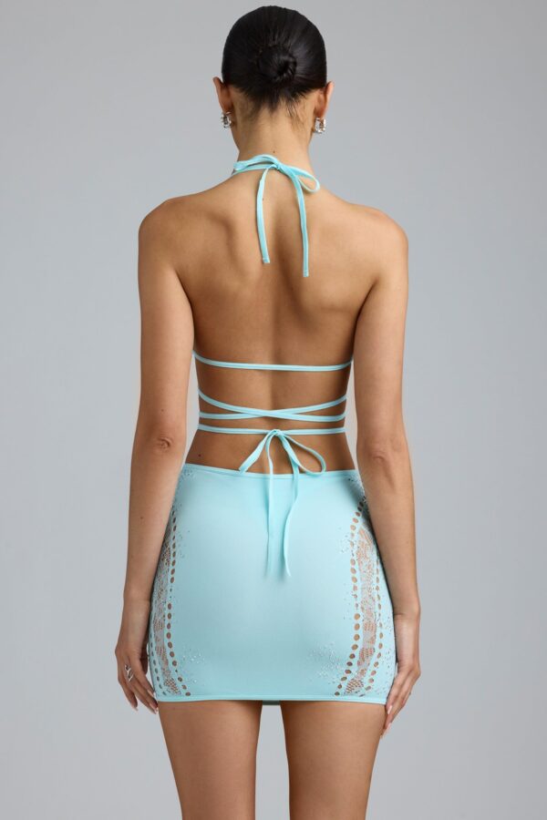 Embellished Mid-Rise Mini Skirt in Ice Blue - Image 2
