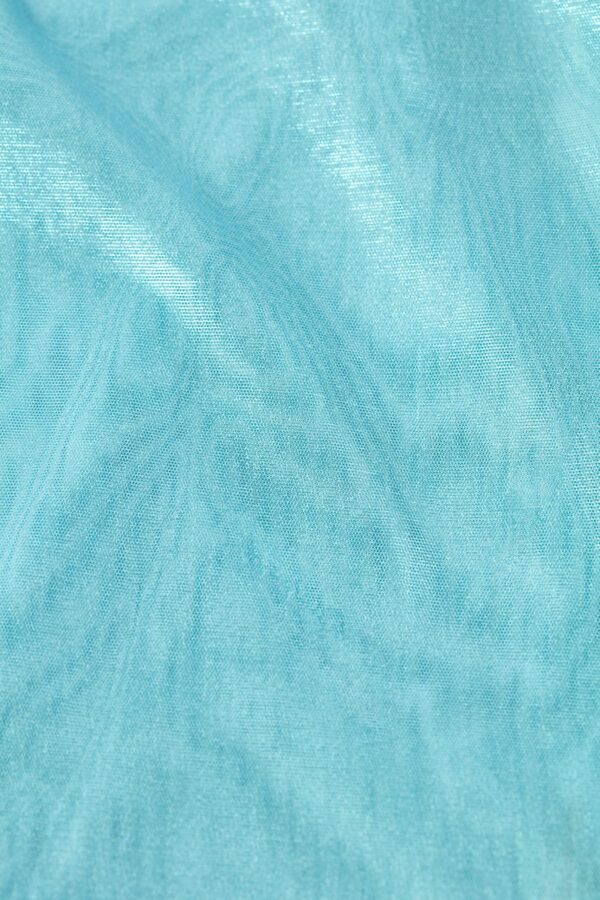 Metallic Cut-Out Low-Rise Mini Skirt in Ice Blue - Image 4