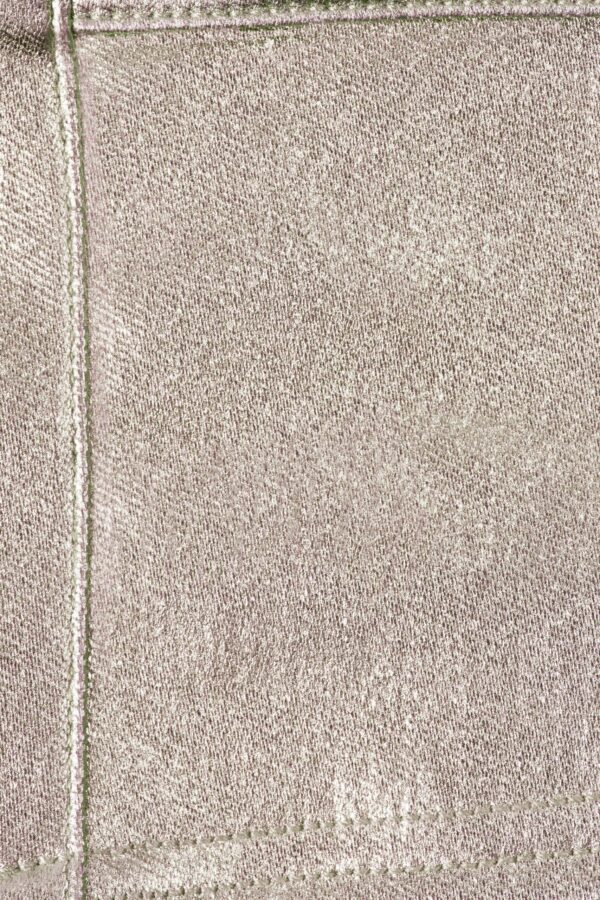 Metallic Denim Mid-Rise Cargo Mini Skirt in Champagne - Image 4