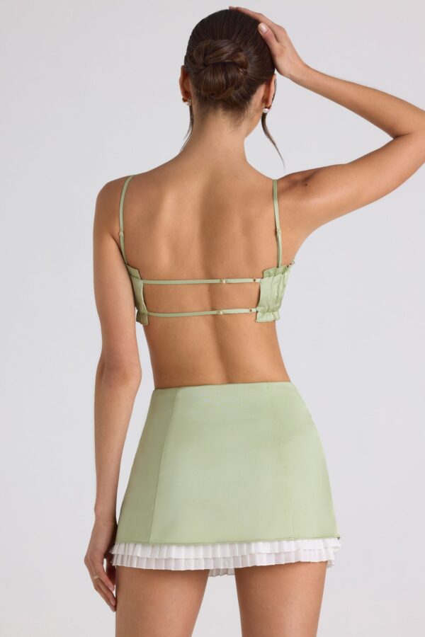 Layered Mid-Rise Mini Skirt in Spring Green - Image 2