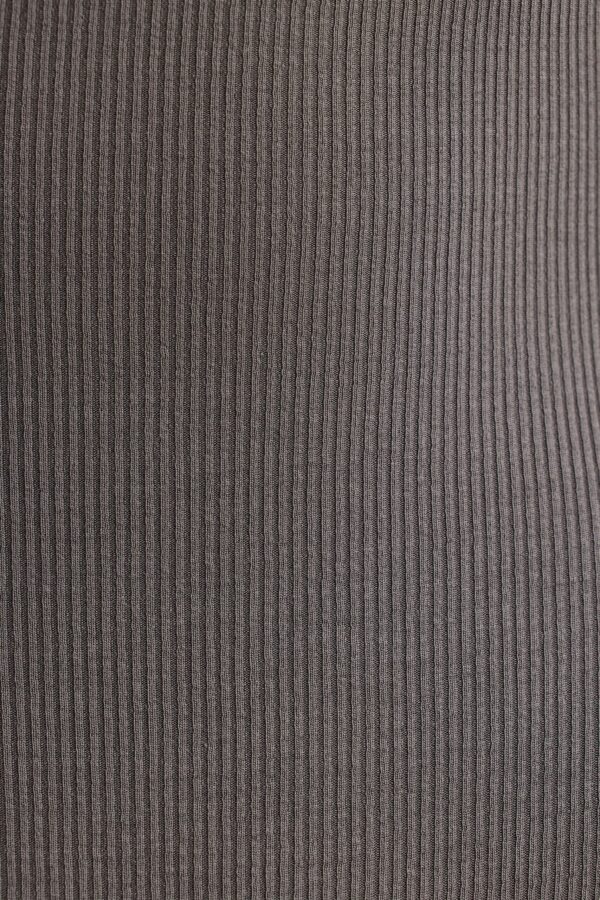 Ribbed Modal Long Sleeve Bodysuit in Grey - Image 4