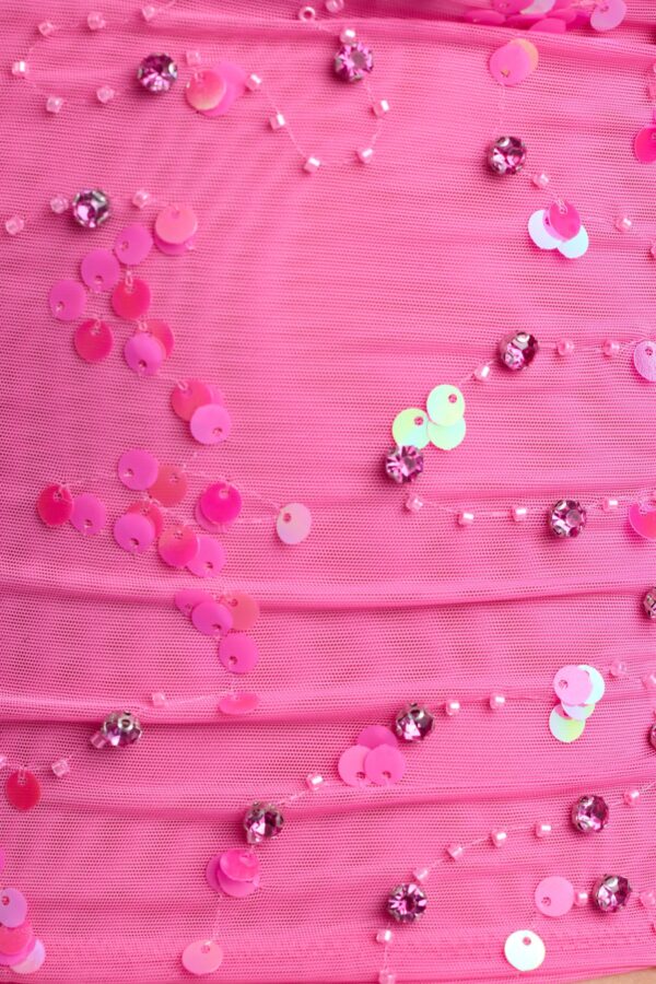Ruched Mid-Rise Micro Mini Skirt in Bubblegum Pink - Image 4