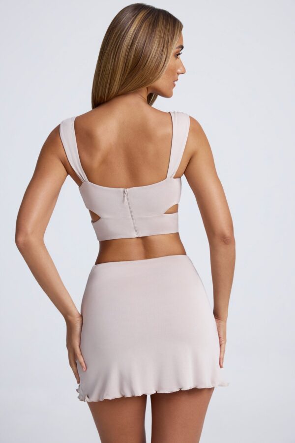 Ruched A-Line Mini Skirt in Sky Grey - Image 2