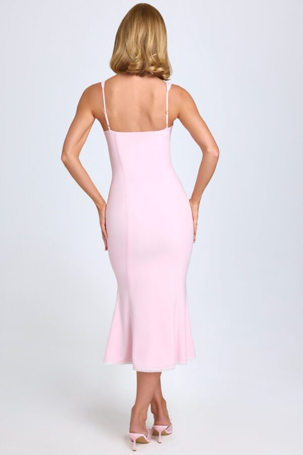 Lace-Trim Midaxi Dress in Blush - Image 2