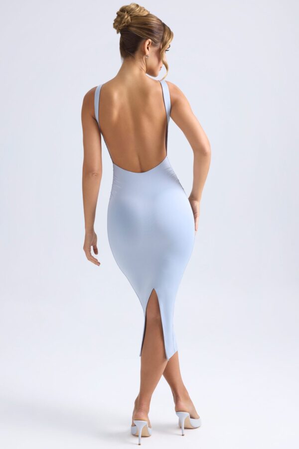 Ruched Open-Back Midaxi Dress in Light Blue - Image 2