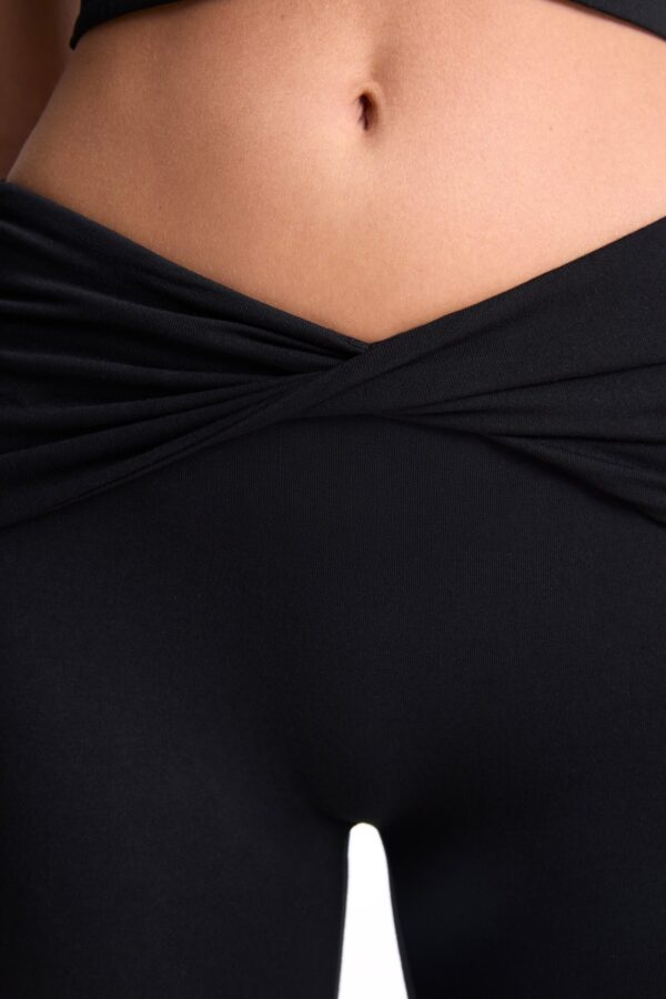 Petite Twist-Front Flared Trousers in Black - Image 4