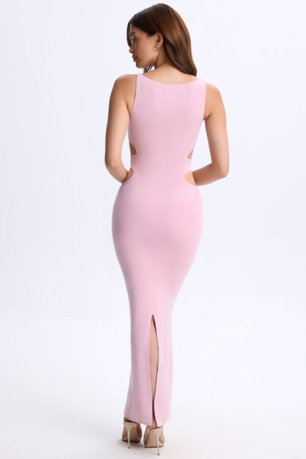 Plunge Cut-Out Maxi Dress in Blush Pink - Image 2