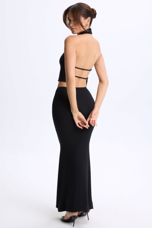 Low-Rise Maxi Skirt in Black - Image 5