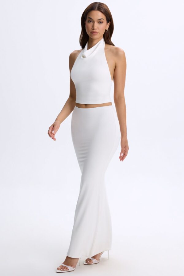 Low-Rise Maxi Skirt in White - Image 5