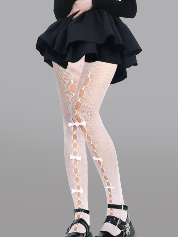 Cute Bow Hollow Out Tights - Image 6