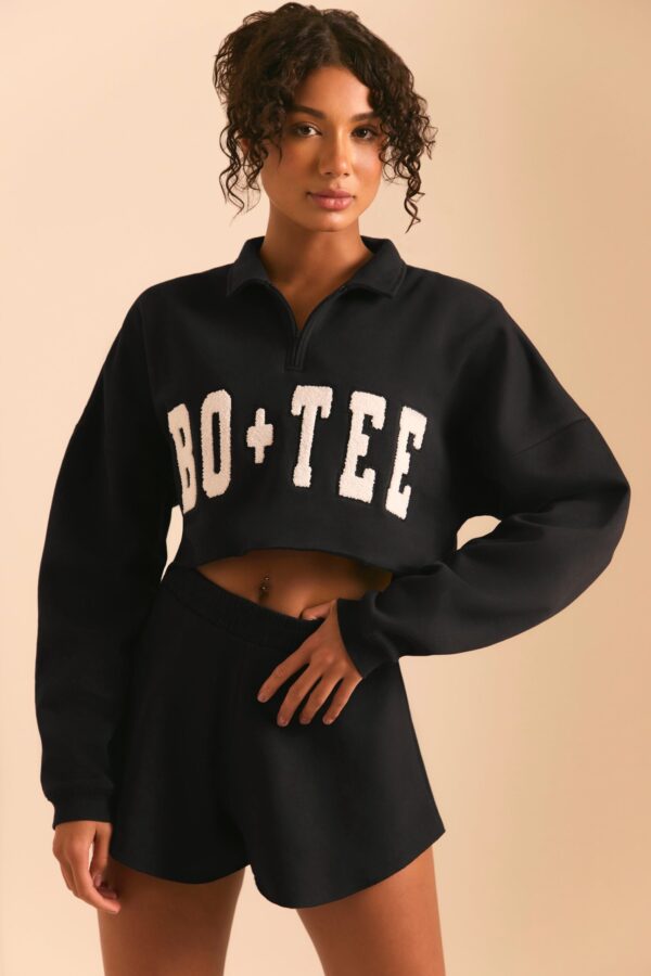 Half Zip Sweater in Black - Image 6