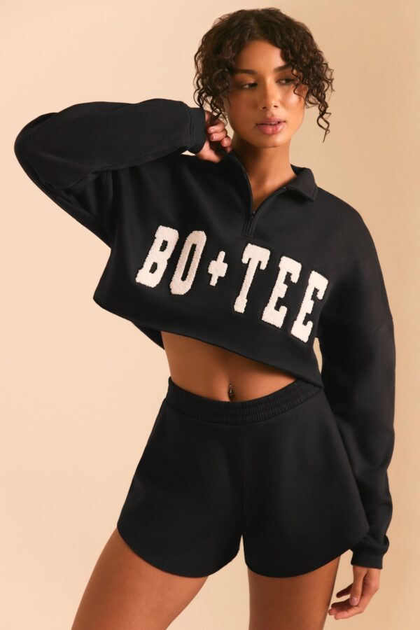 Half Zip Sweater in Black - Image 4