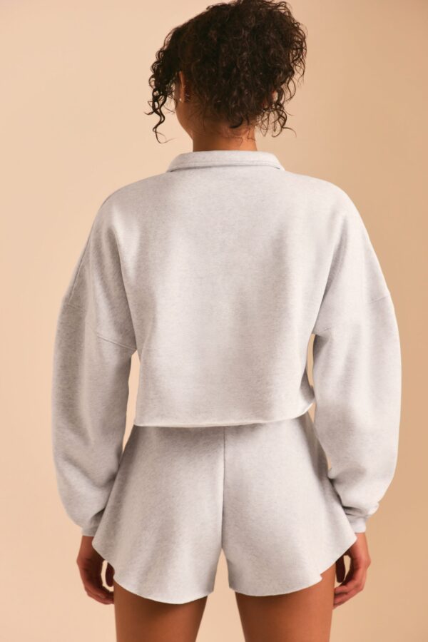 Half Zip Sweater in Heather Grey - Image 2