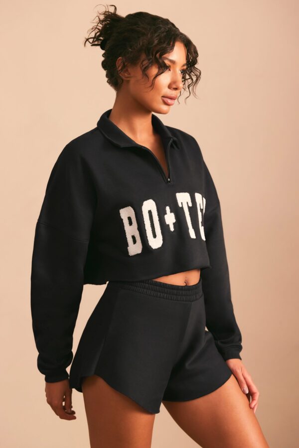 Half Zip Sweater in Black - Image 3