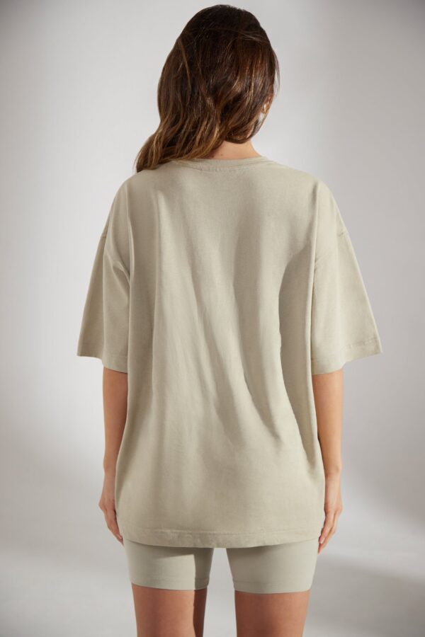 Oversized Short Sleeve T-Shirt in Limestone - Image 2